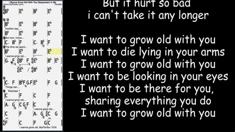 I wanna grow old with you Chords at MyPartitur Lyrics - YouTube