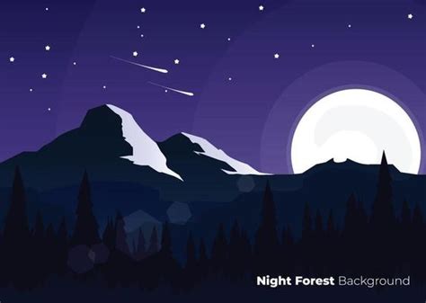 Night Forest Background Vector Art, Icons, and Graphics for Free Download