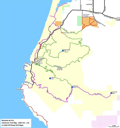 Montaña de Oro SP - California Trail Map