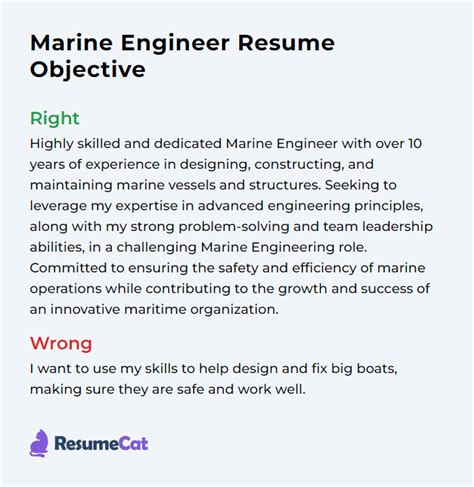 Top 18 Marine Engineer Resume Objective Examples | ResumeCat