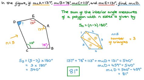 Question Video: Finding the Measure of an Interior Angle of a Pentagon ...