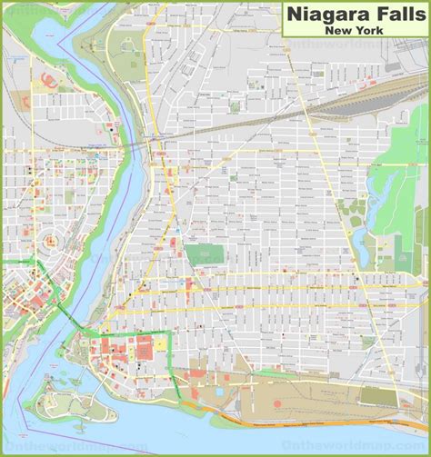 Large detailed map of Niagara Falls (New York) - Ontheworldmap.com