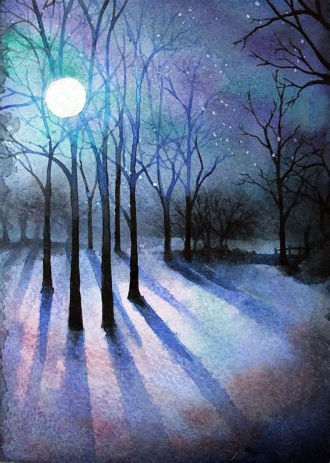 Moonlight Woods | Cavalla Art: Moonlight woods | Night landscape ...