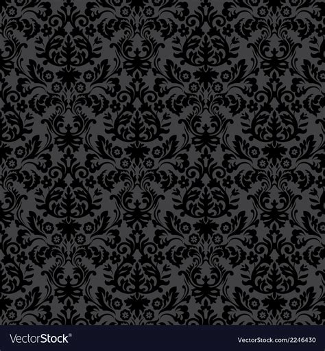 Black damask vintage floral pattern Royalty Free Vector