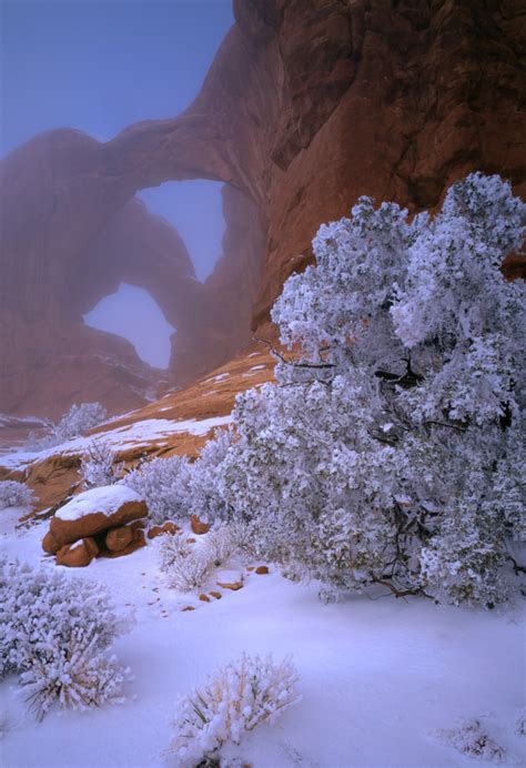 Visionary Wild ( Double Arch in clearing winter storm, Arches National ...