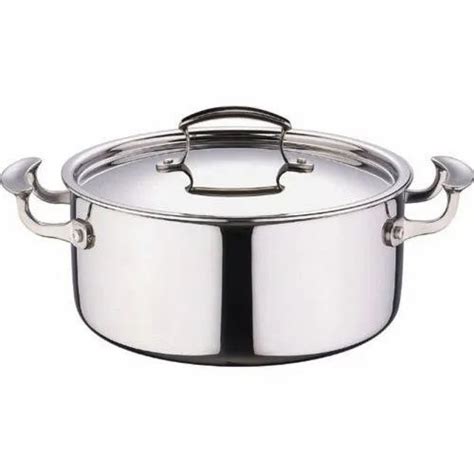 Silver 5 L Stainless Steel Cooking Pot at Rs 799/piece in Chennai | ID ...