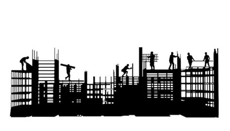 Premium Vector | Silhouette of engineer and construction team working ...