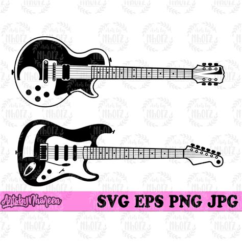 Electric Guitars Svg, Guitar Clipart, Musician Svg, Guitar Cutfile ...