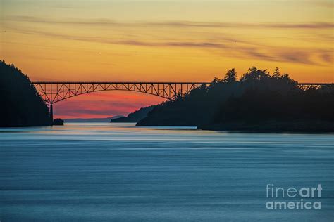 Deception Pass Bridge Sunset Light Photograph by Mike Reid - Fine Art ...