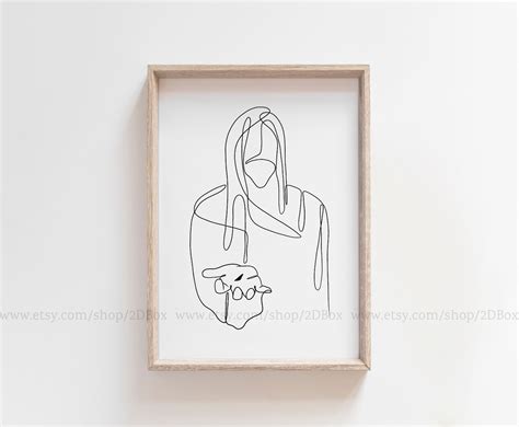 Come Follow Me Religious Line Art Jesus Wall Art Baptism - Etsy