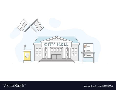 Municipal or city services for citizen with city Vector Image