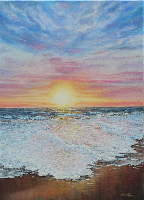 Sunrise ocean painting Painting by Inna Martynenko