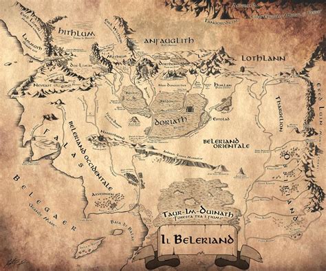 Beleriand Map by LamaArcana | Middle earth map, Tolkien map ...