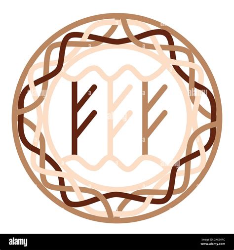 Triple Rune Fehu, an ancient Slavic symbol, decorated with Scandinavian ...