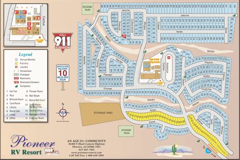 Pioneer RV Resort | Park Map | Phoenix, Arizona 55 Plus Community