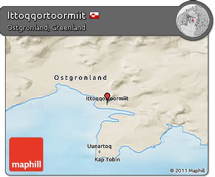 Free Shaded Relief 3D Map of Ittoqqortoormiit