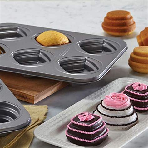 Cake Boss Novelty Nonstick Bakeware 6-Cup Round Cakelette Pan, Grayby ...