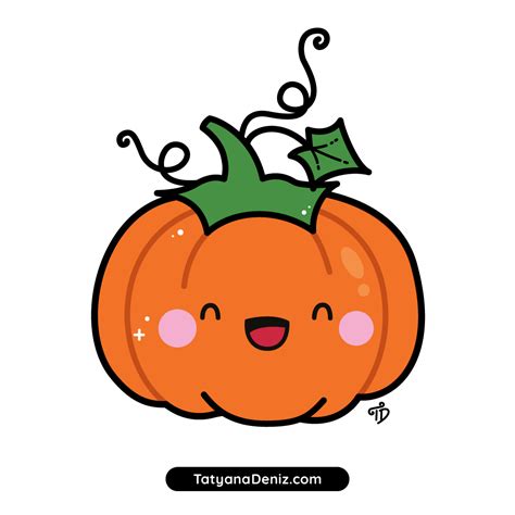 How to draw easy and cute Halloween pumpkin step-by-step