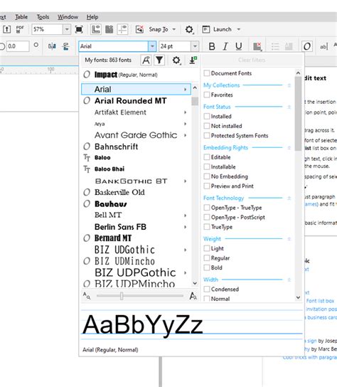 CorelDRAW fonts | Different steps of CorelDRAW fonts