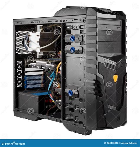 Open System Unit Isolated, Computer Case With Side Panel Detached ...