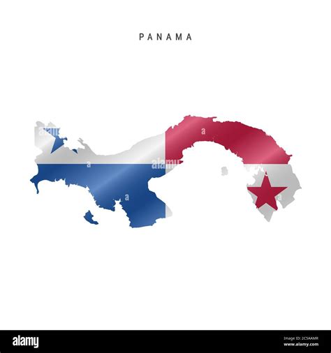 Detailed waving flag map of Panama. Vector map with masked flag Stock ...