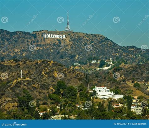 Famous Hollywood Sign on Mountain in Hollywood California Editorial ...