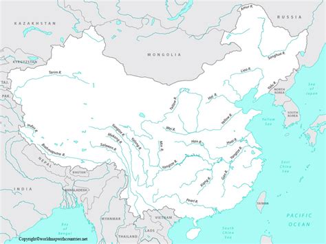 Free Labeled Map Of Asia Rivers In Pdf | Images and Photos finder