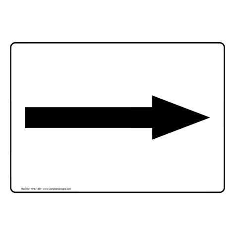 Parking Control Directional Sign - Directional Arrow Black On White