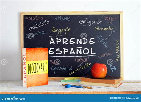 Blackboard in an Spanish Language Class Stock Image - Image of ...