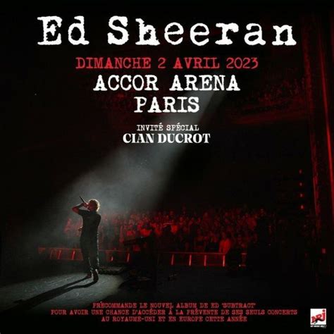 Ed Sheeran en concert à Paris 2023 - Accor Arena : prix des billets et ...