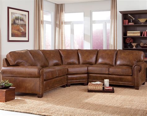 Traditional 3-piece Sectional Sofa with Nailhead Trim by Smith Brothers ...