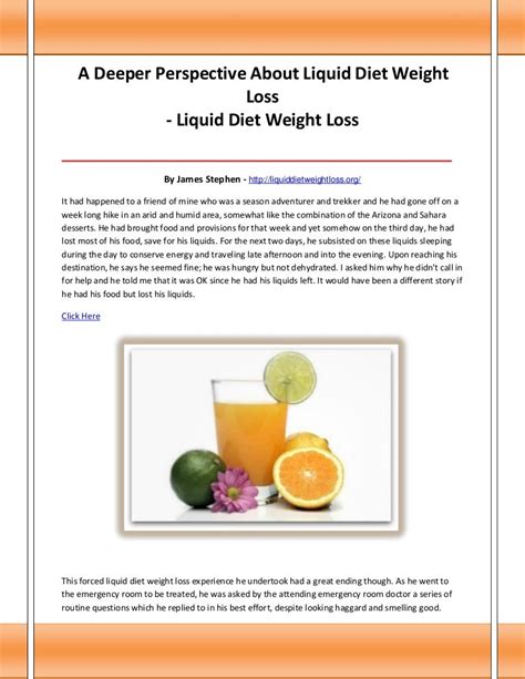 Liquid diet weight loss