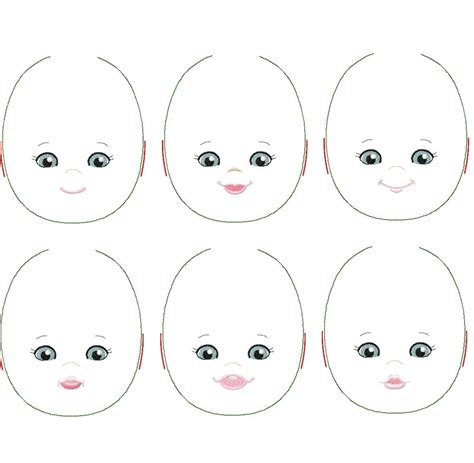 Flora Doll Faces for Juno Doll- Planet Applique Inc | Doll face ...