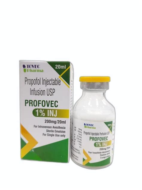 Propofol Injection, 20ml at Rs 6/vial in Surat | ID: 2851084183397