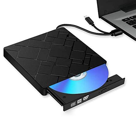 Auitee External CD DVD Drive,USB 3.0 Type C Dual Port Slim Portable ...