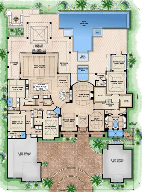 Luxury Plan: 5,377 Square Feet, 4 Bedrooms, 5 Bathrooms - 1018-00203 ...