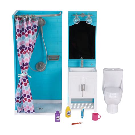 My Life As Bathroom Play Set With Shower And Light Up Vanity For 18 ...