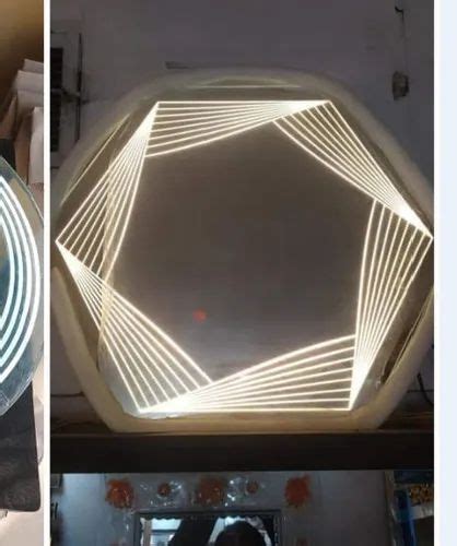 Warm White Wall Mounted Hexagon LED Mirror, For Home at Rs 160/square ...