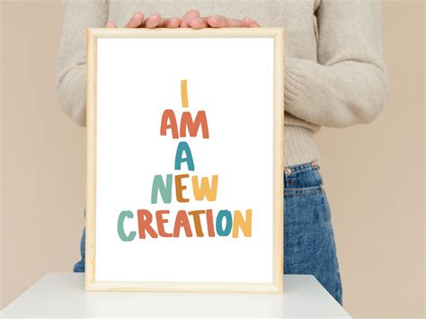 I am a new creation Printable wall art Christian wall art | Etsy