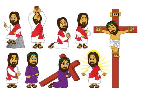 Jesus character sets, children's bible stories, cartoons, comics, kawai ...