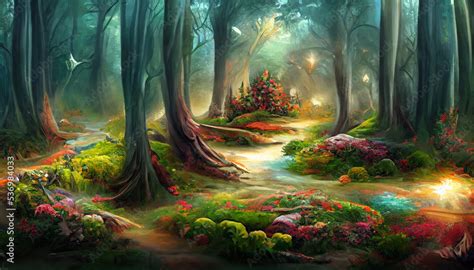 The Enchanted Forest of the Magic Natural Landscape and River Flow ...