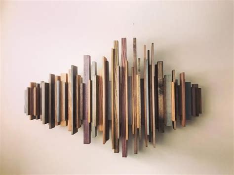 Custom 20inch Sound Wave Art, Wood Soundwave Wall Sculpture, Visual ...