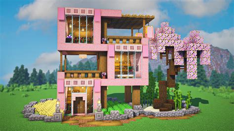 Built this cherry blossom house : r/Minecraftbuilds