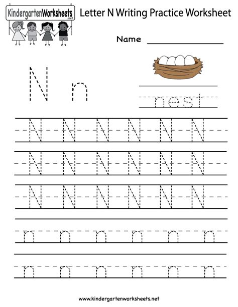 Free Letter N Worksheets For Kindergarten - Jason Jackson's Algebra ...