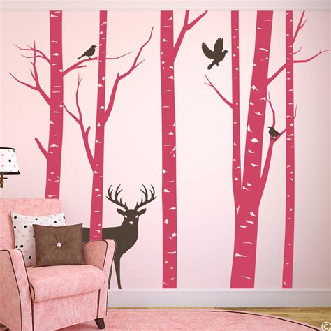 Aspen Trees and Wildlife Wall Decal