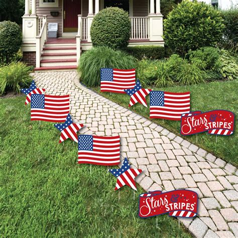 Big Dot of Happiness Stars & Stripes - American Flag & Star Lawn Decor ...