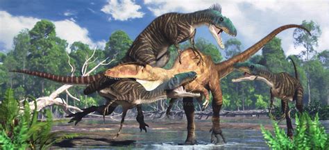 Carcharodontosaurus, Deltadromeus by PaleoGuy on DeviantArt