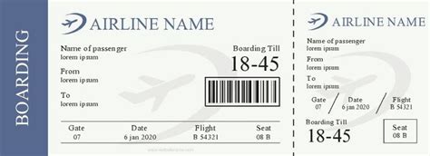 an airline boarding card with the name and date