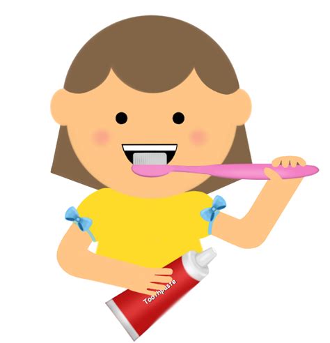 girl brush teeth clipart - Clip Art Library