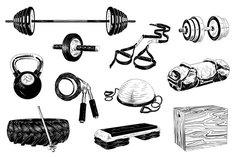 Gym Equipment Drawing at PaintingValley.com | Explore collection of Gym ...